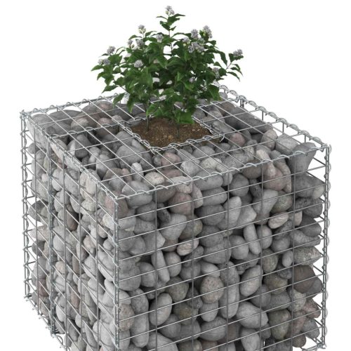 Gabion emelt ágy Ezüst 60 x 60 x 55 cm Horganyzott acél
