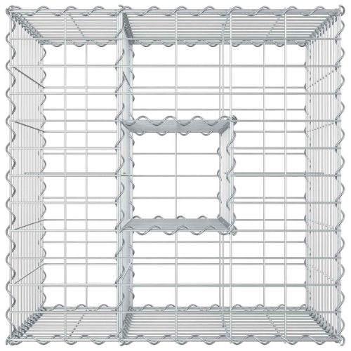  Gabion emelt ágy Ezüst 60 x 60 x 55 cm Horganyzott acél
