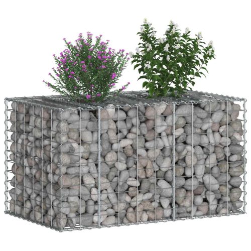  Gabion emelt ágy Ezüst 100 x 60 x 55 cm Horganyzott acél