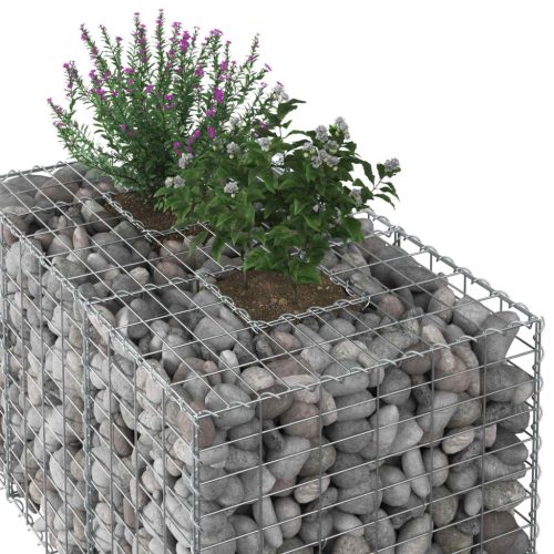  Gabion emelt ágy Ezüst 100 x 60 x 55 cm Horganyzott acél