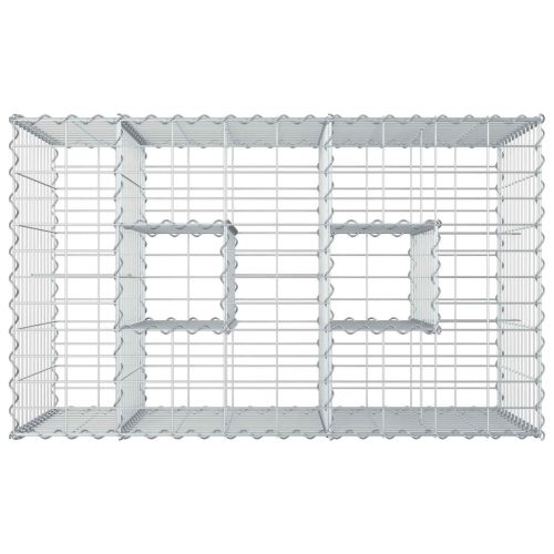  Gabion emelt ágy Ezüst 100 x 60 x 55 cm Horganyzott acél