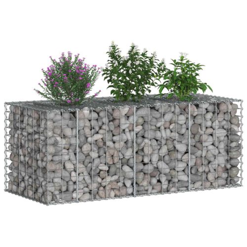  Gabion emelt ágy Ezüst 140 x 60 x 55 cm Horganyzott acél