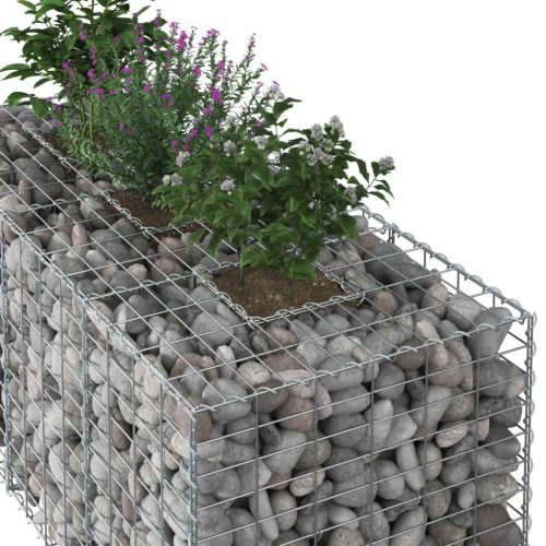  Gabion emelt ágy Ezüst 140 x 60 x 55 cm Horganyzott acél
