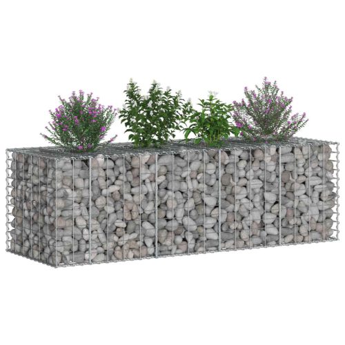  Gabion emelt ágy Ezüst 180 x 60 x 55 cm Horganyzott acél