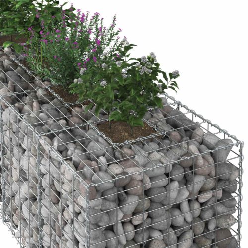  Gabion emelt ágy Ezüst 180 x 60 x 55 cm Horganyzott acél
