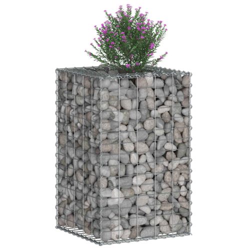  Gabion emelt ágy Ezüst 50 x 50 x 80 cm Horganyzott acél