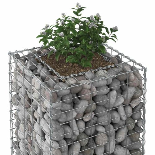  Gabion emelt ágy Ezüst 50 x 50 x 80 cm Horganyzott acél