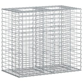  Gabion emelt ágy Ezüst 90 x 50 x 80 cm Horganyzott acél