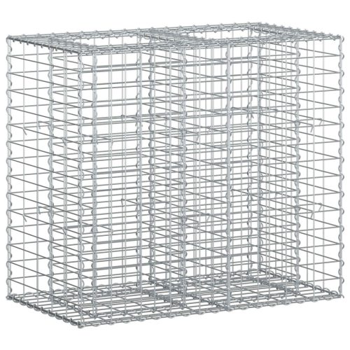  Gabion emelt ágy Ezüst 90 x 50 x 80 cm Horganyzott acél