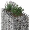  Gabion emelt ágy Ezüst 90 x 50 x 80 cm Horganyzott acél