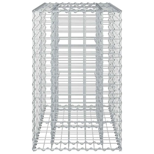  Gabion emelt ágy Ezüst 90 x 50 x 80 cm Horganyzott acél