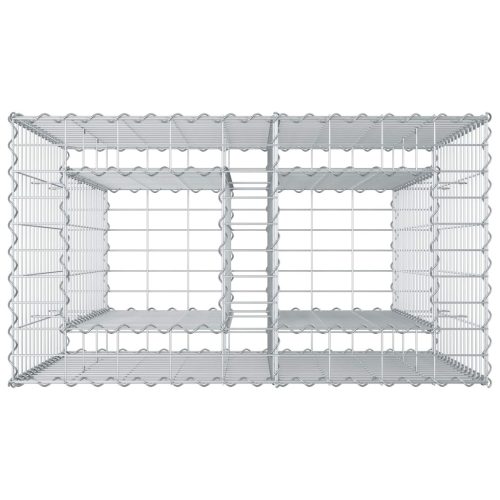  Gabion emelt ágy Ezüst 90 x 50 x 80 cm Horganyzott acél