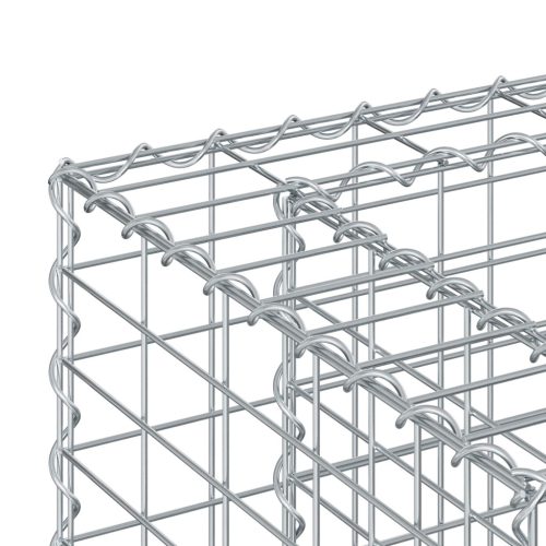  Gabion emelt ágy Ezüst 90 x 50 x 80 cm Horganyzott acél