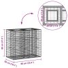 Gabion emelt ágy Ezüst 90 x 50 x 80 cm Horganyzott acél