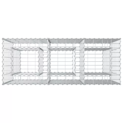  Gabion emelt ágy Ezüst 130 x 50 x 80 cm Horganyzott acél