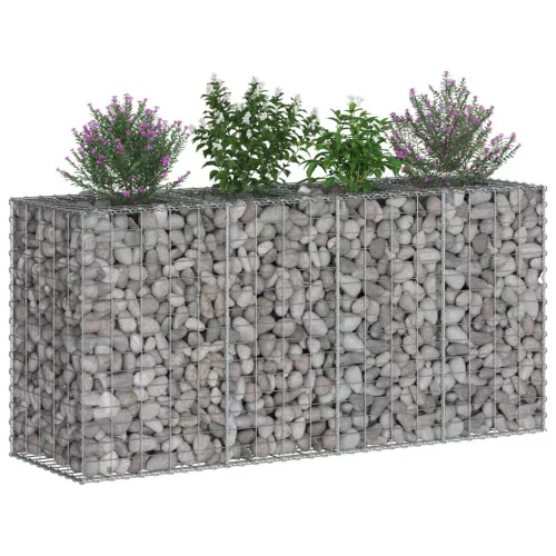  Gabion emelt ágy Ezüst 170 x 50 x 80 cm Horganyzott acél