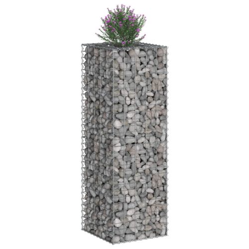  Gabion emelt ágy Ezüst 50 x 50 x 150 cm Horganyzott acél
