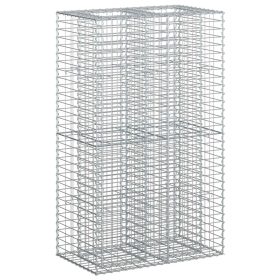  Gabion emelt ágy Ezüst 90 x 50 x 150 cm Horganyzott acél