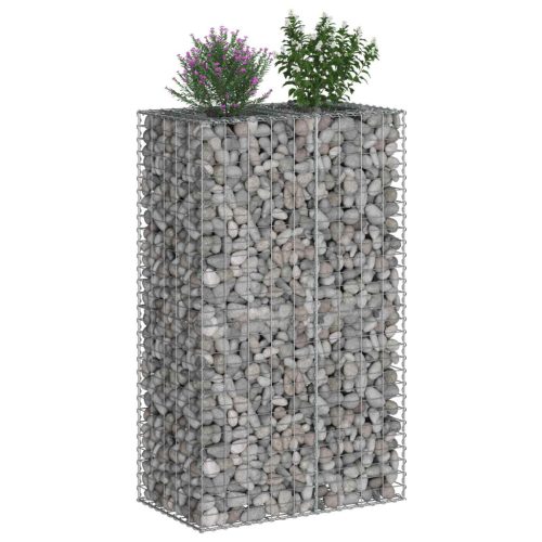  Gabion emelt ágy Ezüst 90 x 50 x 150 cm Horganyzott acél