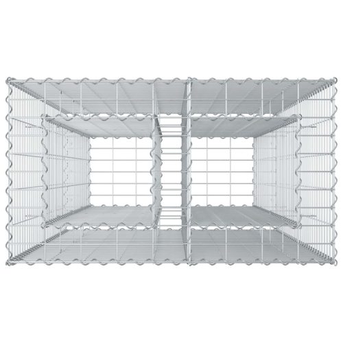  Gabion emelt ágy Ezüst 90 x 50 x 150 cm Horganyzott acél