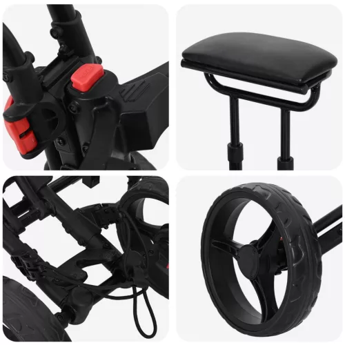  Golf Kocsi Üléssel Fekete 85 x 67 x 114 cm Alumínium