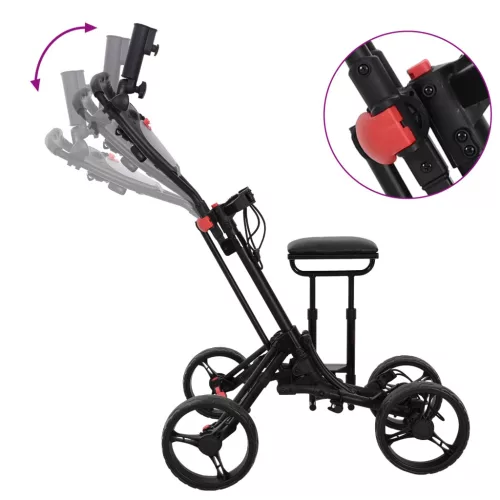  Golf Kocsi Üléssel Fekete 85 x 67 x 114 cm Alumínium