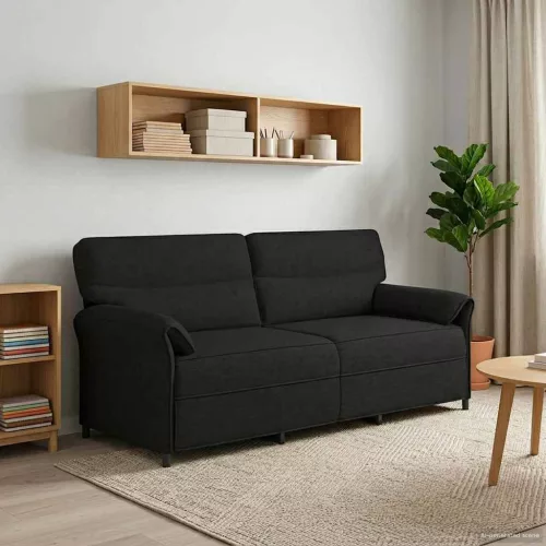  3-Fős kanapé Fekete 198 x 83 x 95 cm Szövet