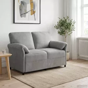   Kétüléses Kanapé Világosszürke 138 x 83 x 95 cm Bársony