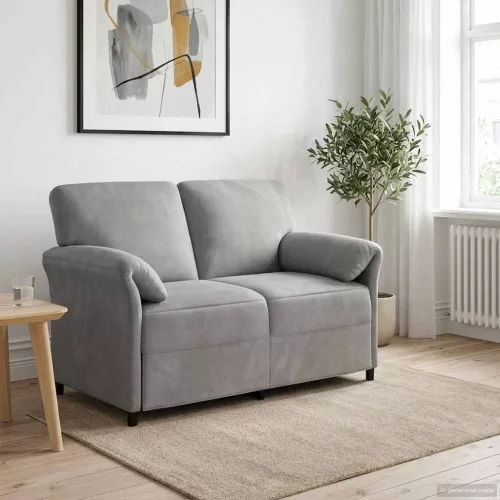  Kétüléses Kanapé Világosszürke 138 x 83 x 95 cm Bársony