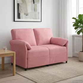  Kétüléses Kanapé Rózsaszín 138 x 83 x 95 cm Bársony