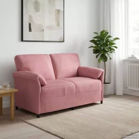  Kétüléses Kanapé Rózsaszín 158 x 83 x 95 cm Bársony