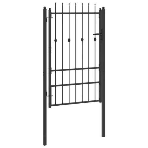  Kerítés kapu zárral Asten Fekete 150 x 88 cm Acél