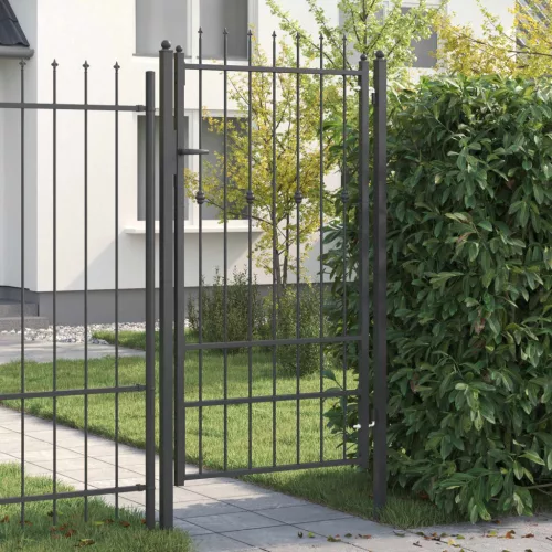  Kerítés kapu zárral Asten Fekete 175 x 88 cm Acél