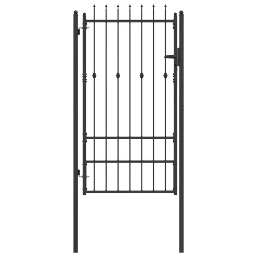  Kerítés kapu zárral Asten Fekete 175 x 88 cm Acél