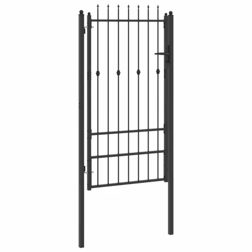  Kerítés kapu zárral Asten Fekete 175 x 88 cm Acél