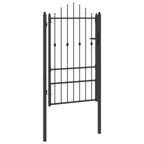  Kerítés kapu zárral Asten Fekete 150 x 88 cm Acél
