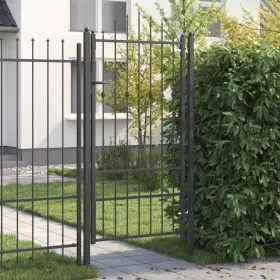  Kerítés kapu zárral Asten Fekete 175 x 88 cm Acél