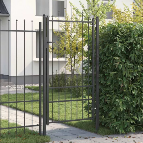  Kerítés kapu zárral Asten Fekete 175 x 88 cm Acél
