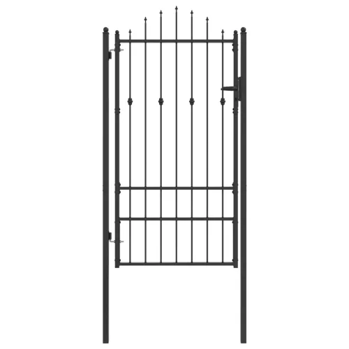  Kerítés kapu zárral Asten Fekete 175 x 88 cm Acél