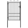  Kerítés kapu DRONTEN 100 x 150 cm Acél Fekete Zárolható