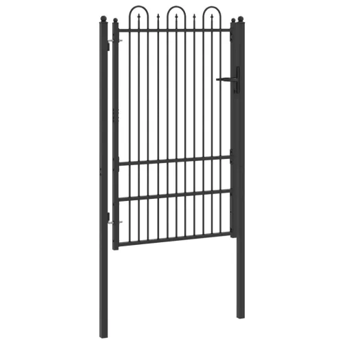  Kerítés kapu DRONTEN 100 x 150 cm Acél Fekete Zárolható