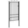  Kerítés kapu DRONTEN 100 x 175 cm Acél Fekete Zárolható
