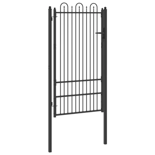  Kerítés kapu DRONTEN 100 x 175 cm Acél Fekete Zárolható