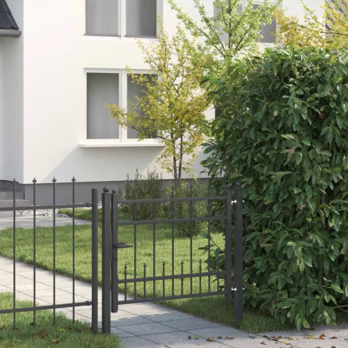  Kerítés kapu HORST 100 x 75 cm Fém Fekete Zárolható