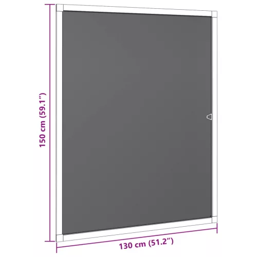  Rovarháló ablakra Fehér 130 x 150 cm Alumínium és Üvegszál