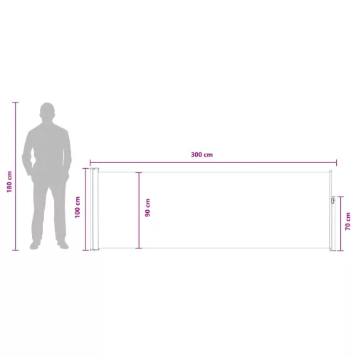  Húzható oldalsó napernyő Tópszínű 300 x 100 cm Poliészter