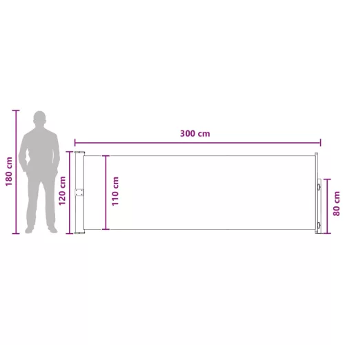  Húzható oldalsó napernyő Antracitszürke 300 x 120 cm Poliészter