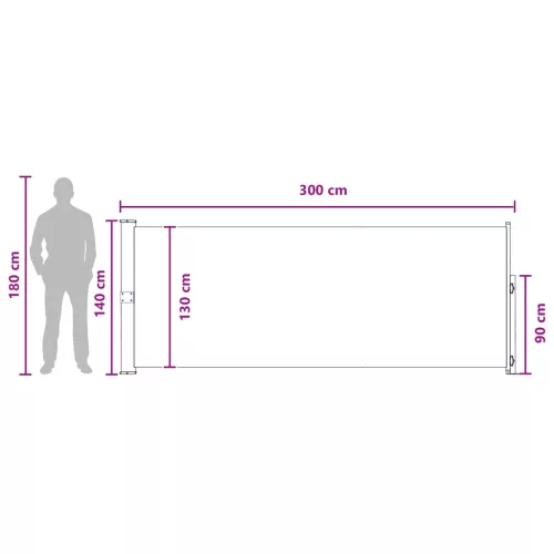  Húzható oldalsó napernyő Antracitszürke 300 x 140 cm Poliészter