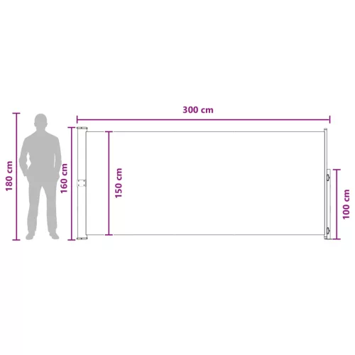  Húzható oldalsó napernyő Antracitszürke 300 x 160 cm Poliészter