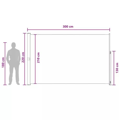  Húzható oldalsó napernyő Tópszínű 300 x 220 cm Poliészter
